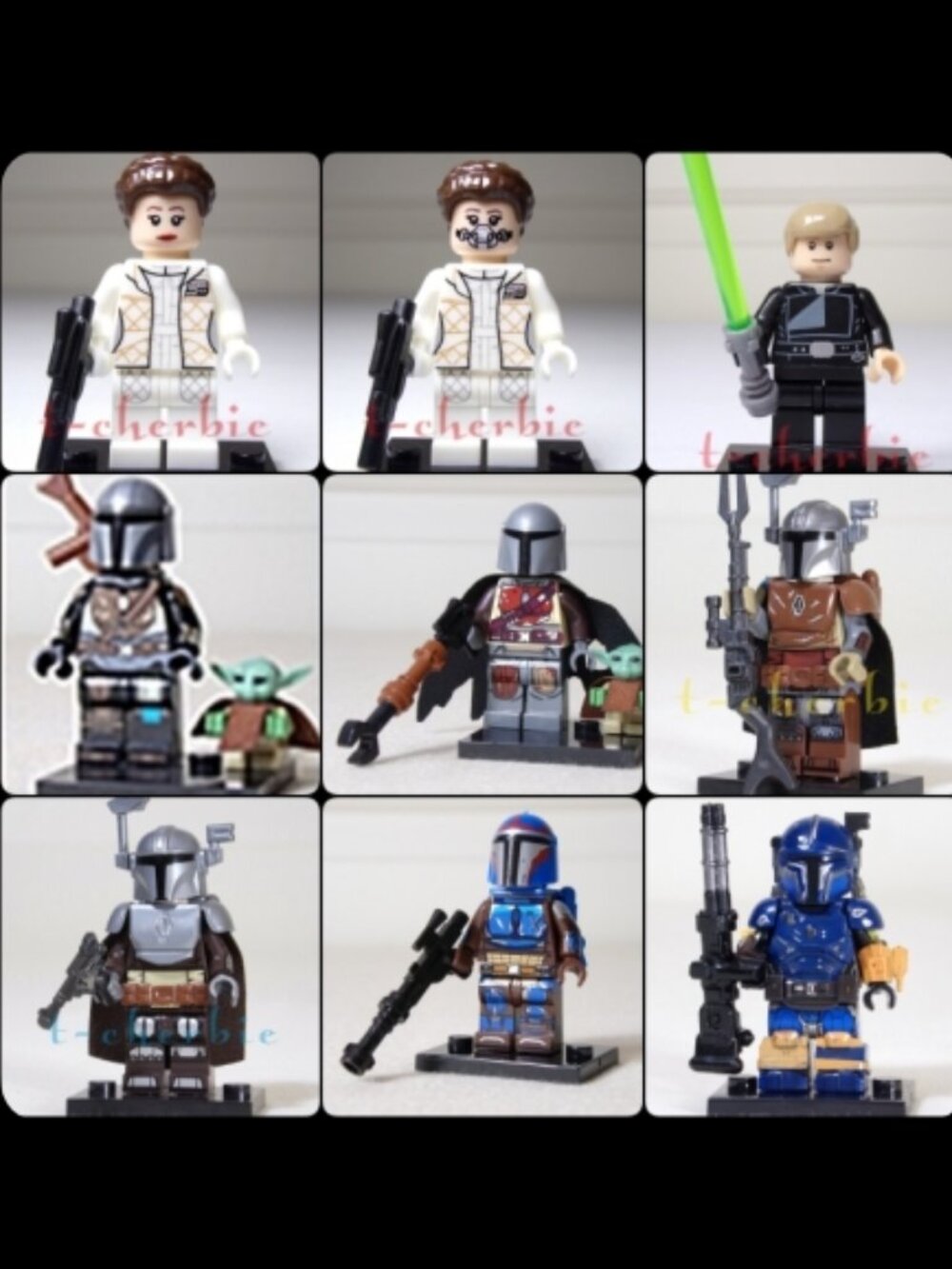 45-Piece STAR WARS Minifigure +Stands Luke Leia Han Lando Darth Vader Mando +Mor - Picture 5 of 7